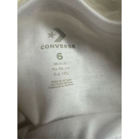 CONVERSE Kids Youth Chuck Taylor All Star White T Shirt 5-6 yr - Picture 4 of 5